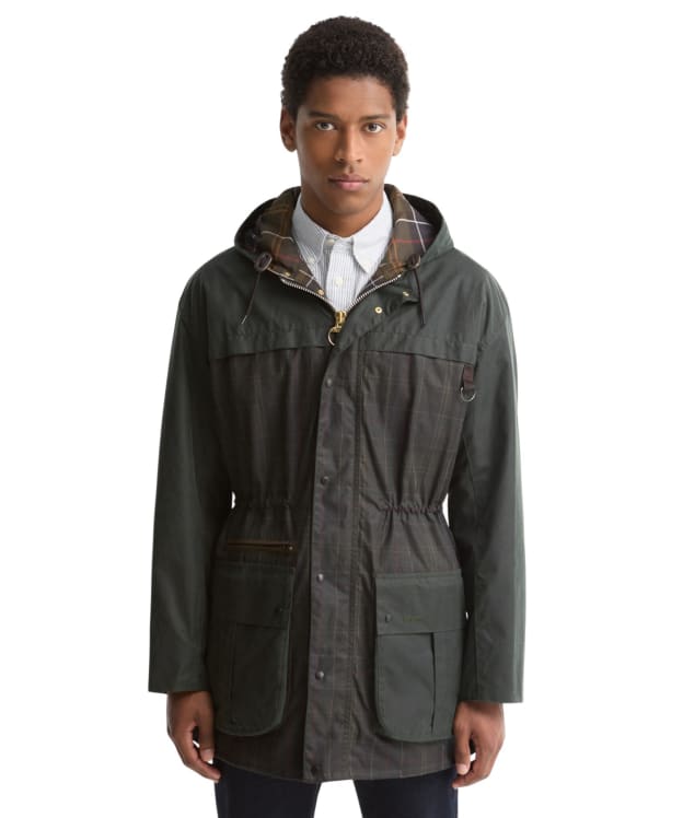 Men's Barbour Icons Tartan Durham Waxed Jacket - Classic Tartan