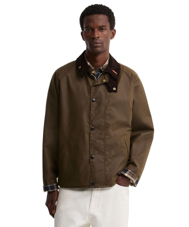 Men's Barbour Icons Transport Waxed Jacket - Brown / Birchwood