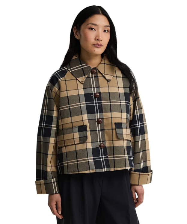 Women's Barbour Delilah Checked Showerproof Jacket - Birchwood Dress Tartan