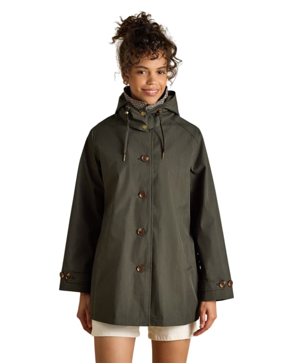 Women's Joules Rainmore Waterproof Raincoat - Khaki Green
