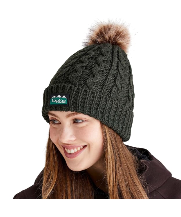 Women's Ridgeline Nordic Fleck Bobble Hat - Deep Forest