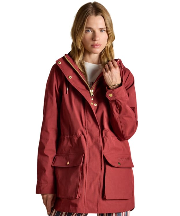 Women's Joules Portwell Waterproof Raincoat - Rust