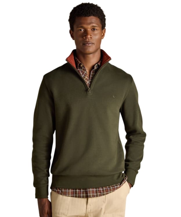 Men's Joules Alistair French Ribbed 1/4 Zip Sweatshirt - New Green