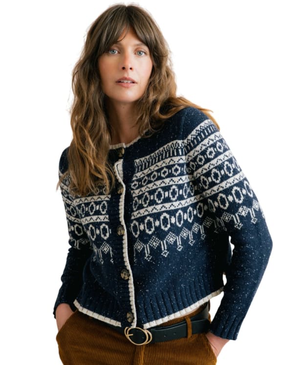 Women's Lily & Me Easel Fair Isle Cardigan - Navy