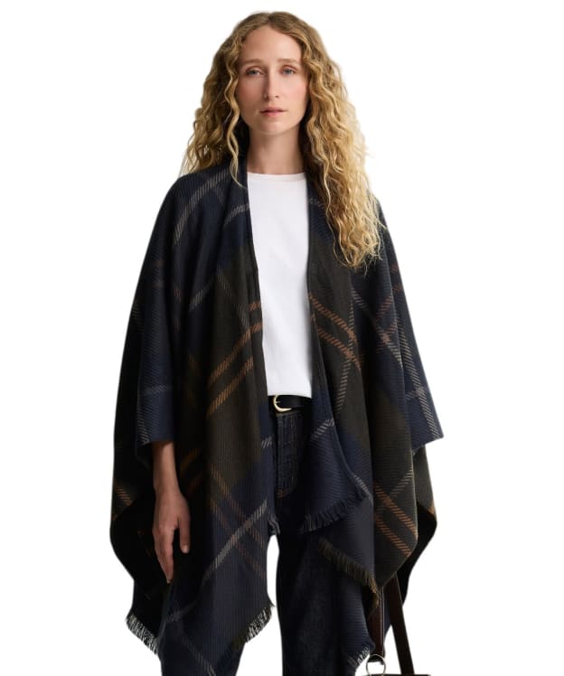 Women's Barbour Blair Tartan Serape - Shadow Classic Tartan