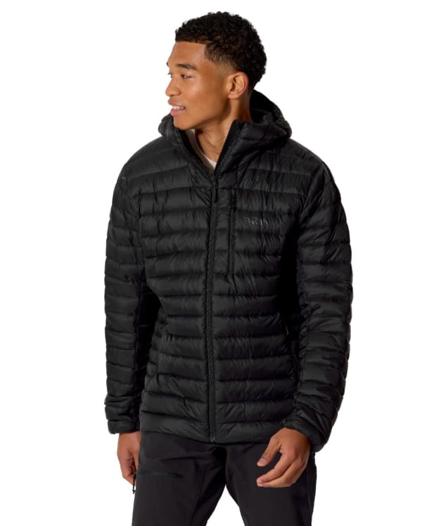 Men's Rab Microlight Alpine Down Hooded Jacket - Black