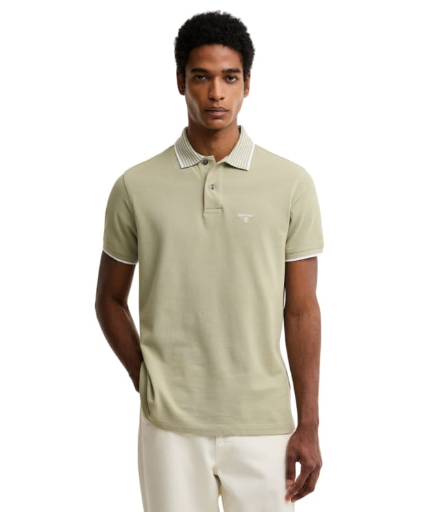 Men's Barbour Denwick Polo Shirt - Mineral Green