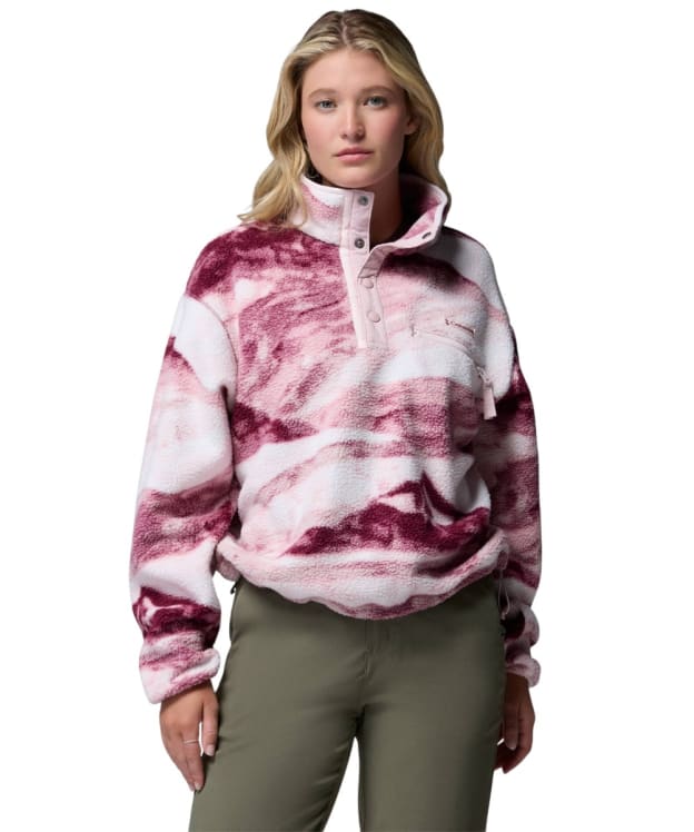 Women's Columbia Helvetia™ II Printed Cropped Half Snap Fleece - Antique Mauve / Summits