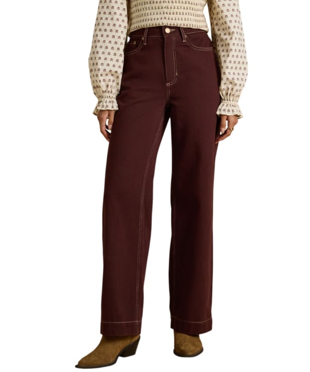 Women's Joules High Rise Wide Leg Jeans - Chocolate Brown