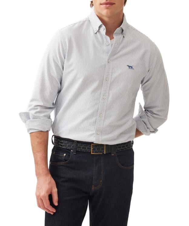 Men's Rodd & Gunn Gunn Oxford Stripe Sports Fit Shirt - French Navy