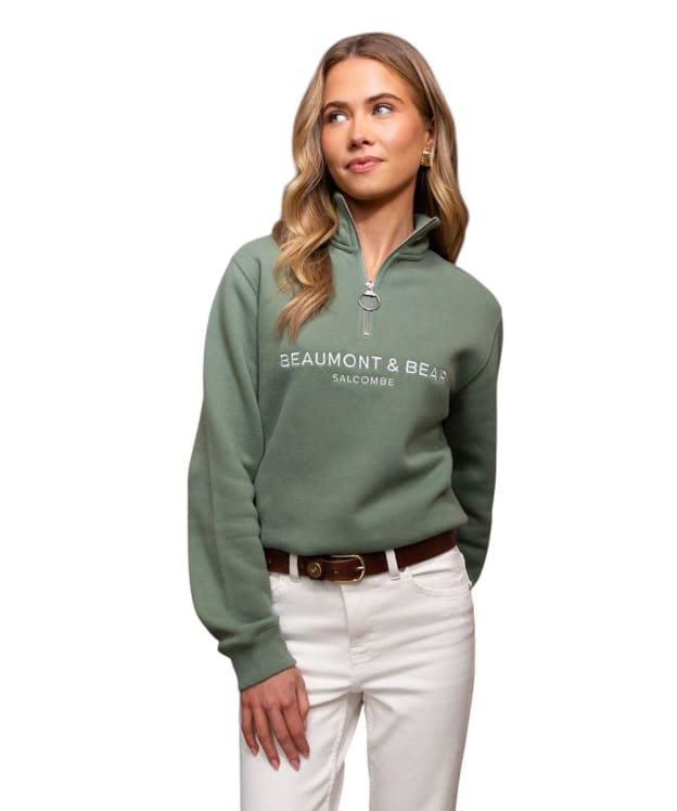 Beaumont & Bear Kingswear Unisex 1/4 Zip Sweatshirt - Fern