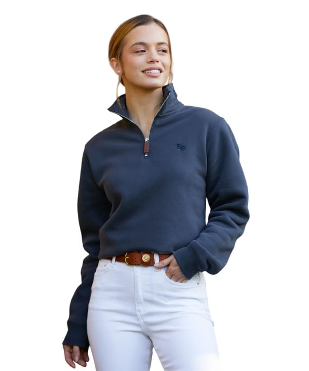 Beaumont & Bear Tuckenhay Unisex 1/4 Zip Sweatshirt - Washed Navy