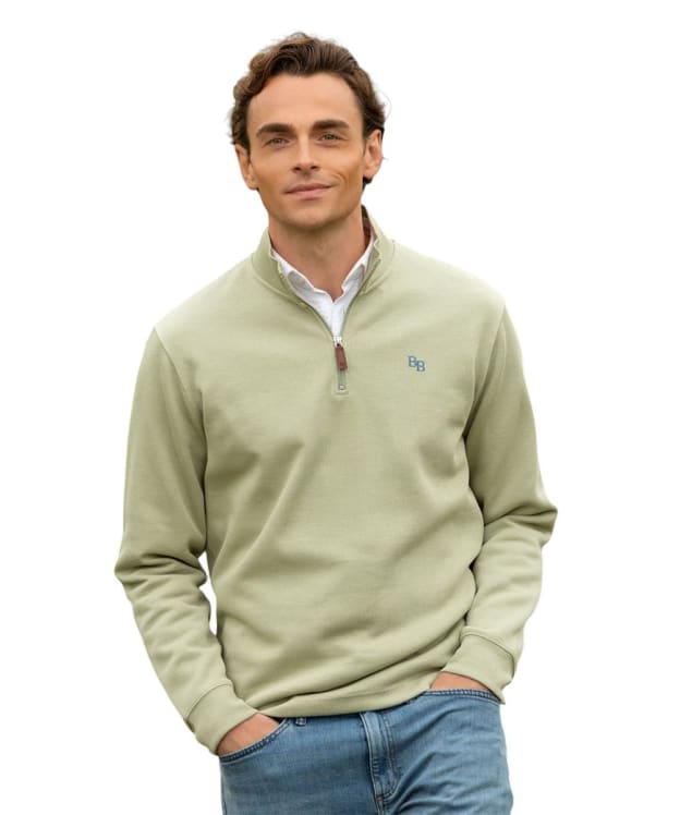 Beaumont & Bear Dittisham Ribbed Unisex 1/4 Zip - Moss Green