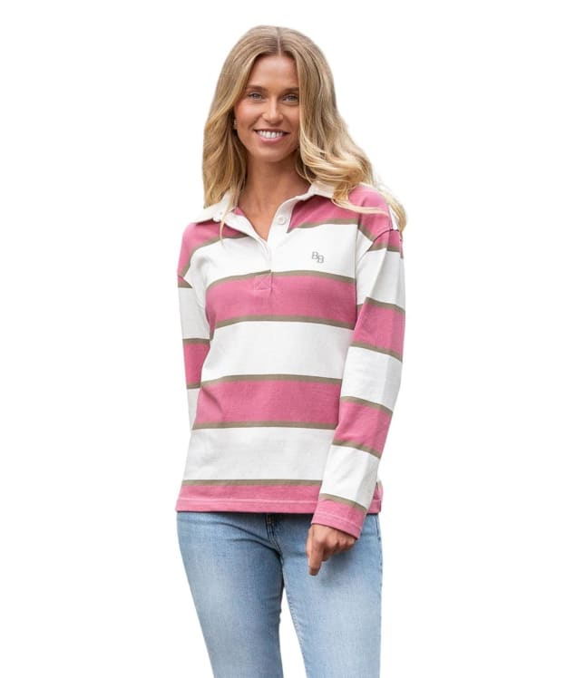 Women's Beaumont & Bear Kingston Rugby Shirt - Rhubarb / Cream