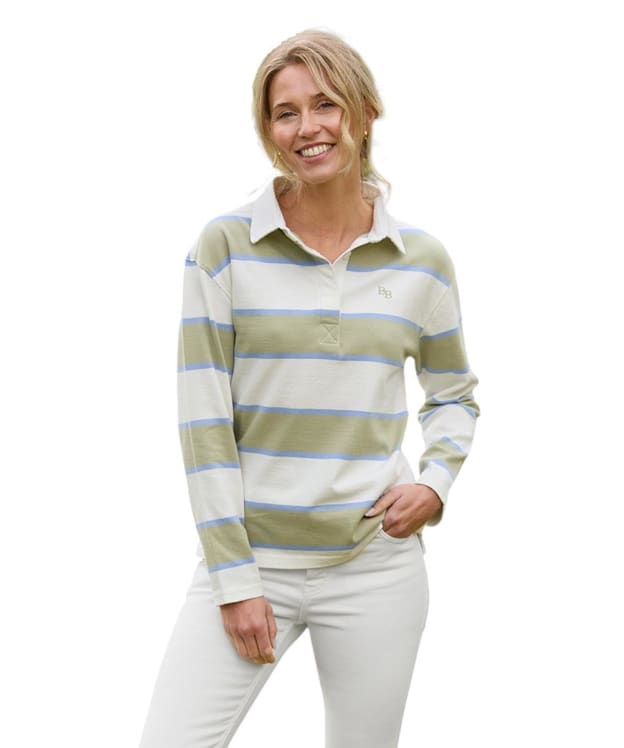 Women's Beaumont & Bear Kingston Rugby Shirt - Green / Cream
