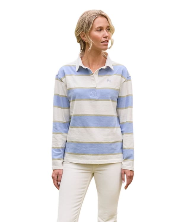 Women's Beaumont & Bear Kingston Rugby Shirt - Cornflower Blue / Cream