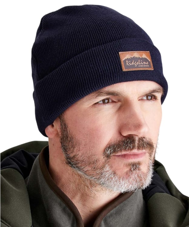 Ridgeline Heritage Fine Knit Beanie Hat - Navy
