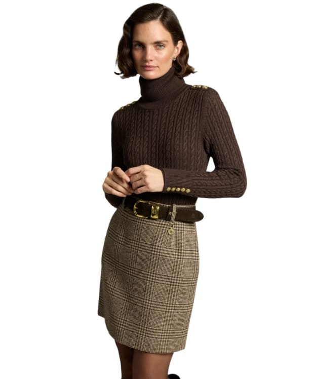 Women's Holland Cooper Regency Wool Pencil Skirt - Prince of Wales Brown
