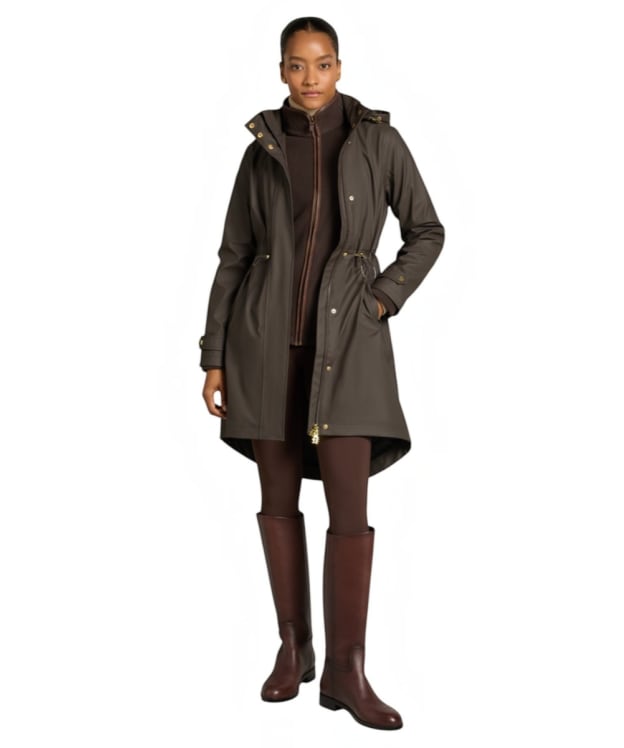 Women's Holland Cooper Chartwell Waterproof Rain Parka - Chocolate