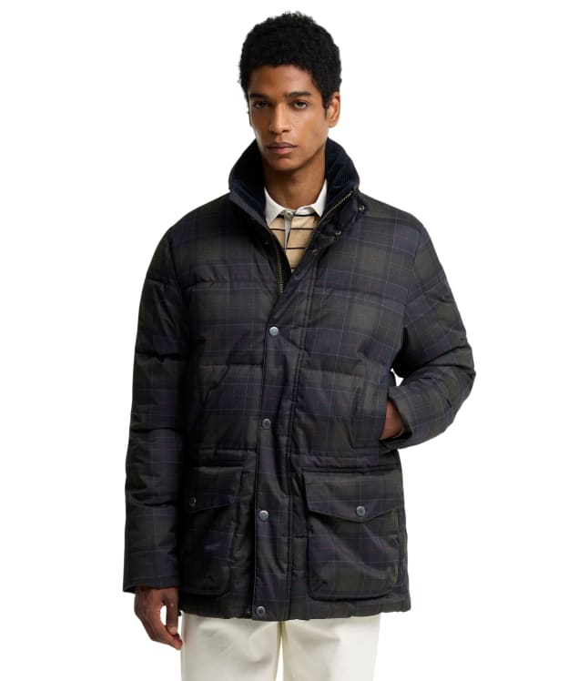 Men's Barbour Lonnen Tartan Puffer Jacket - Shadow Classic Tartan