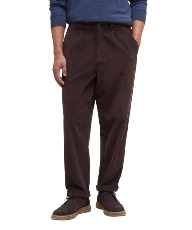 Men's Barbour Stretch Cord Relaxed Fit Trouser - Dark Oak