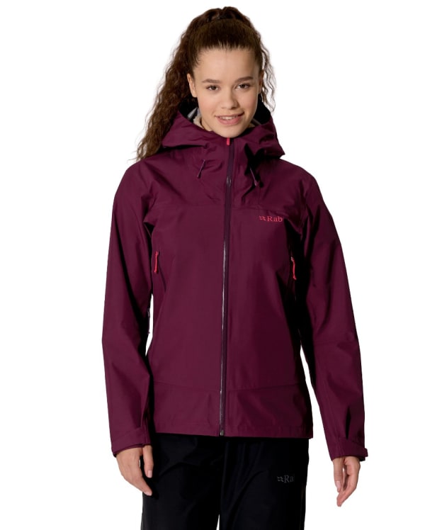 Women's Rab Downpour Mountain Waterproof Jacket - Mulberry