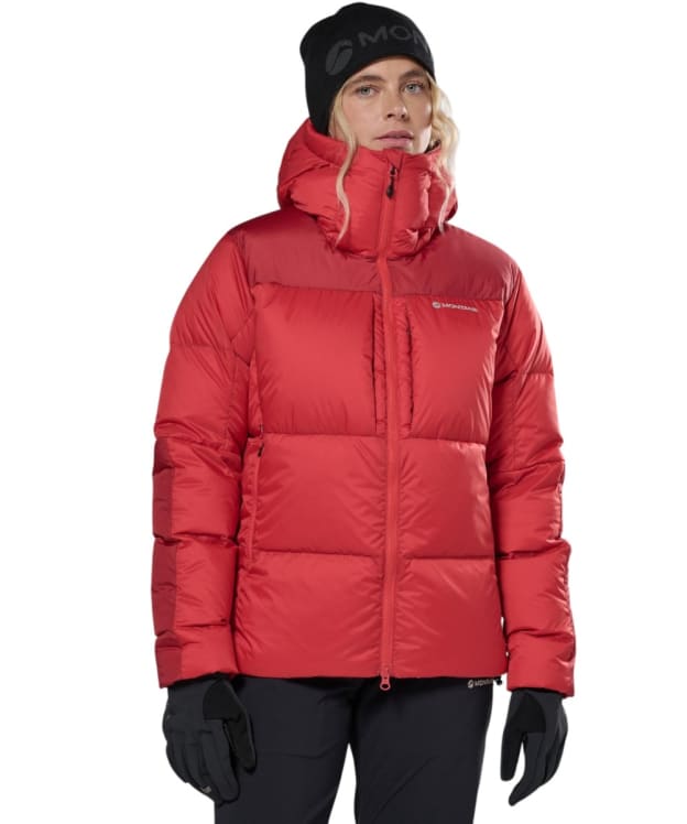 Women's Montane Glacium Hooded Down Jacket - Adrenaline Red