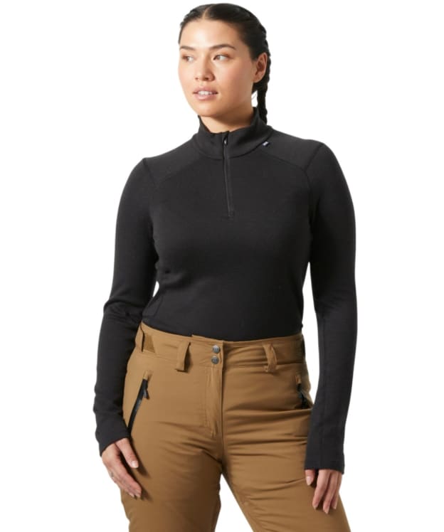 Women's Helly Hansen Lifa Merino Midweight 1/2 Zip - Black