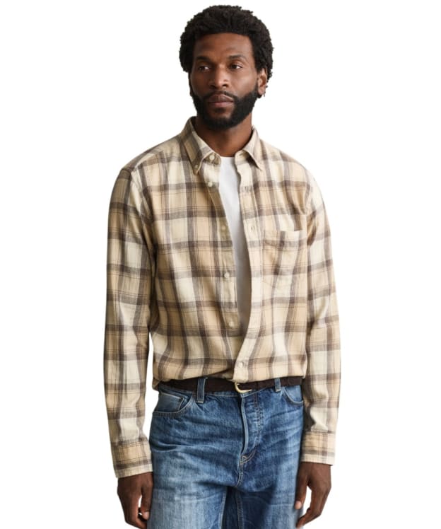 Men's GANT Regular Fit Windblown Flannel Check Shirt - Dry Sand