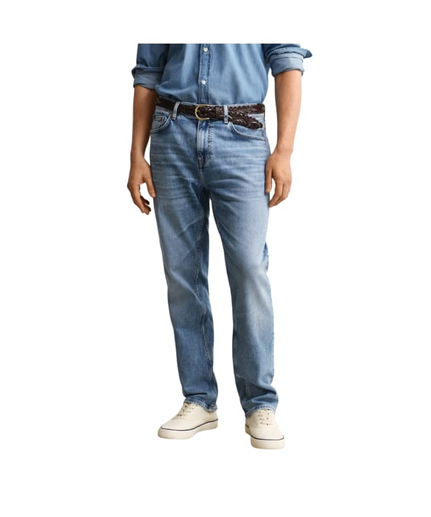 Men's GANT Regular Fit Jeans - Semi Light Blue Worn In