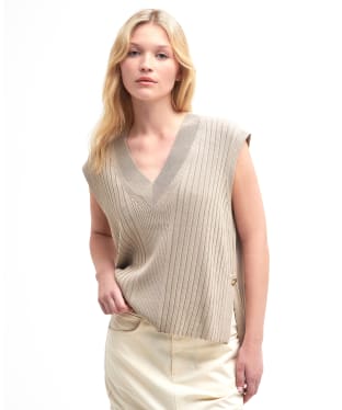 Women's Barbour International Alicia Sleeveless Knitted Jumper - Beige