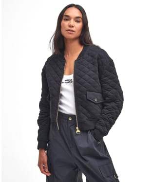 Women's Barbour International Alicia Quilted Bomber Jacket - Black
