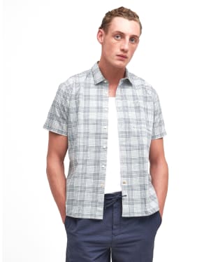 Men's Barbour Springside Regular Short Sleeve Checked Summer Shirt - Ecru