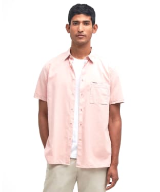 Men's Barbour Terra Dye Regular Short Sleeve Summer Shirt - Pink Mist