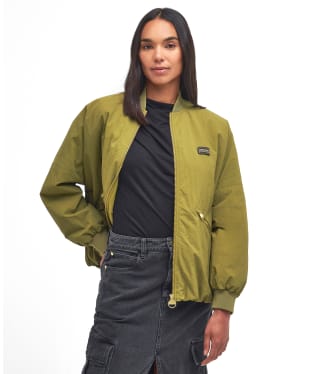 Women's Barbour International Mansell Bomber Casual Jacket - Golden Khaki