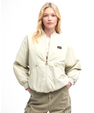 Women's Barbour International Mansell Bomber Casual Jacket - Stone