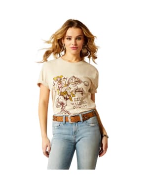 Women's Ariat Keep Walkin' Cowboy T-Shirt - Natural