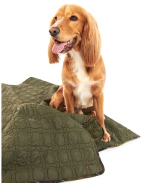 Barbour Dog Bone Quilted Blanket - Dark Olive