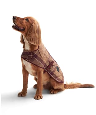 Barbour Quilted Tartan Dog Coat - Muted Cabernet