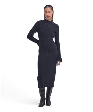 Women's Barbour Francis Knitted Midi Dress - Navy