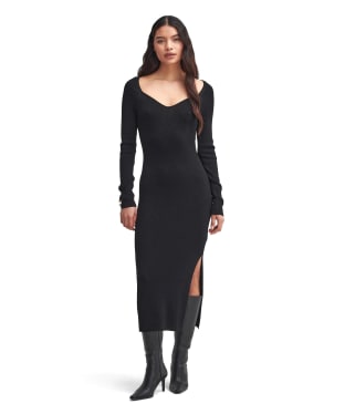 Women's Barbour International Roberta Knitted Midi Dress - Black