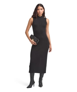 Women's Barbour International Milla Knitted Midi Dress - Black