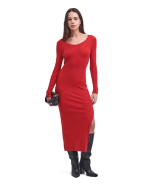 Women's Barbour International Laia Knitted Midi Dress - Scarlet