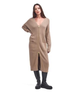 Women's Barbour International Mondale Knitted Midi Dress - Light Trench