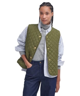 Women's Barbour Lorelei Gilet - Dark Moss / Light Sand / Dark Moss