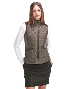 Women's Barbour High Field Gilet - Winter Moss / Classic Tartan