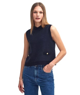 Women's Barbour Charlene Sleeveless Knitted Jumper - Navy