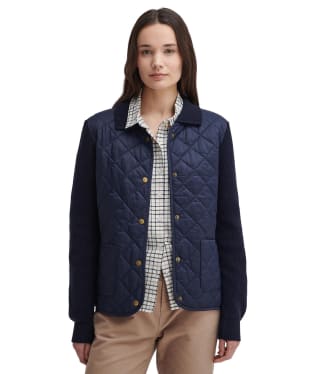 Women's Barbour Moors Hybrid Knitted Cardigan - Navy