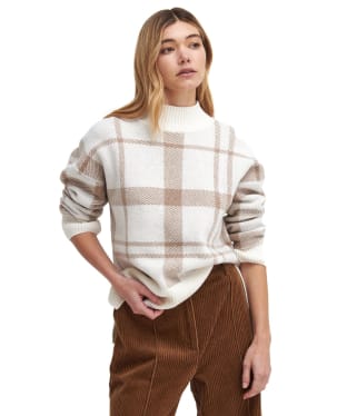 Women's Barbour Deanna Knitted Jumper - Winter White Tartan