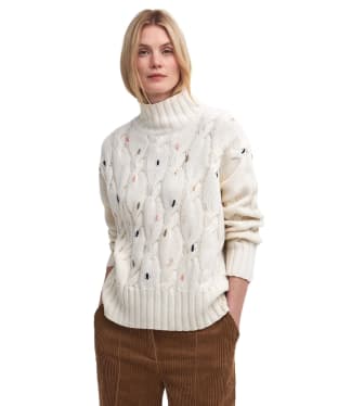 Women's Barbour Fleur Knitted Jumper - Ecru